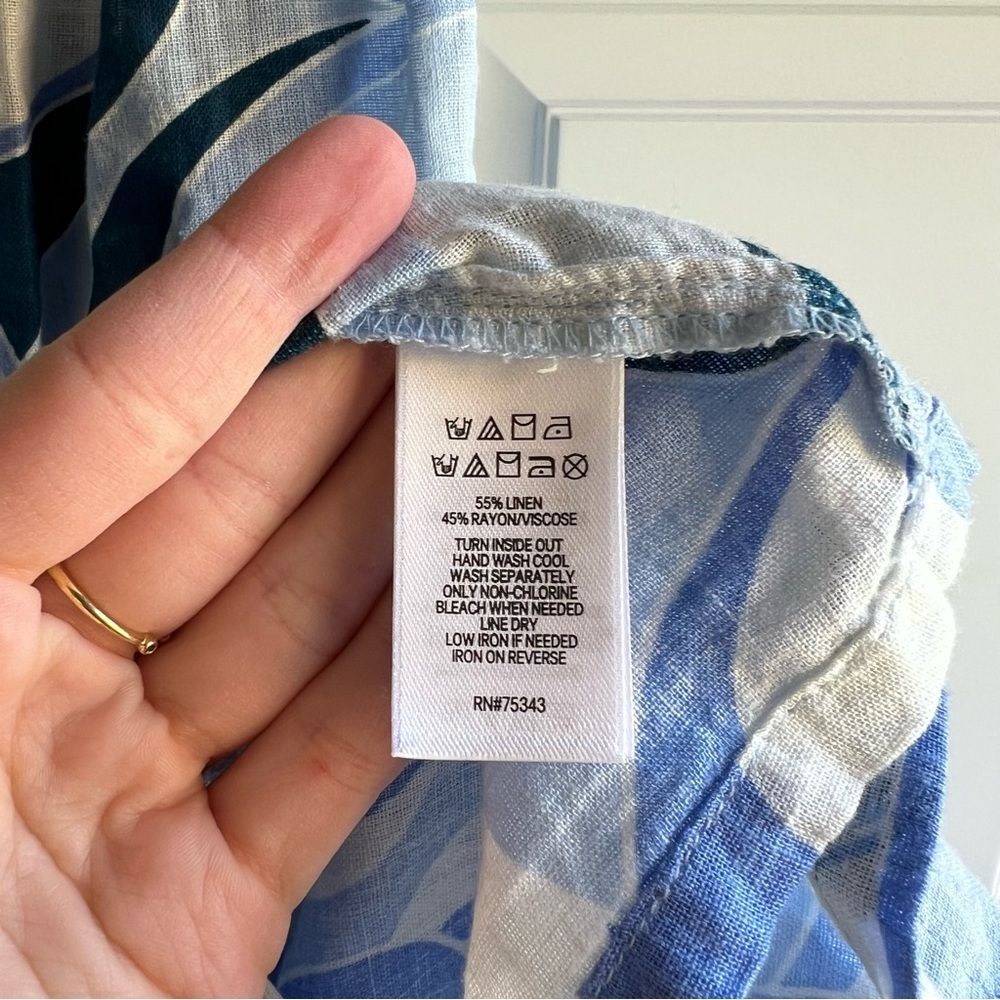 NWT Rachel Zoe Linen Blend Halter Mini Dress in Blue Swirl Pattern - Picture 5 of 5